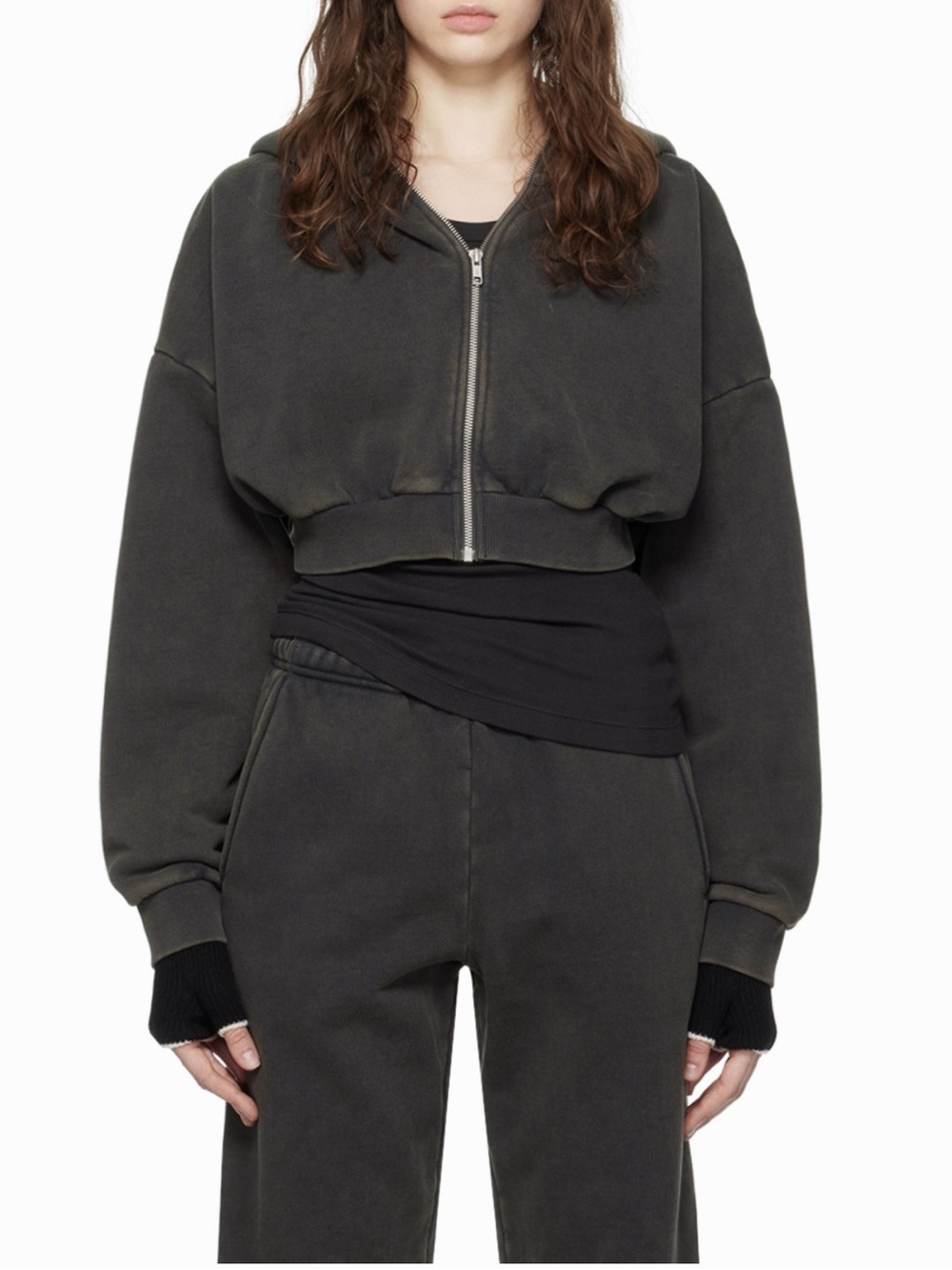 Entire Studios Black Cropped Hoodie